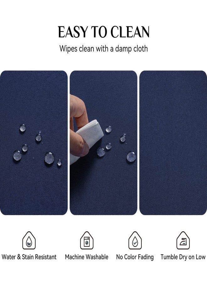 Softalker Rectangle Tablecloth, Waterproof & Stain Resistant Table Cloths Wrinkle Free Fabric Washable 210GSM Polyester Table Cover for Dining/Party/Outdoor - 60 x 102 inch,Navy Blue - Image 5